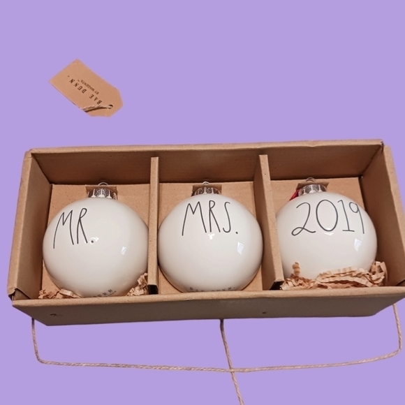 Rae dunn ceramic christmas tree ornaments /3 pack - Picture 2 of 9